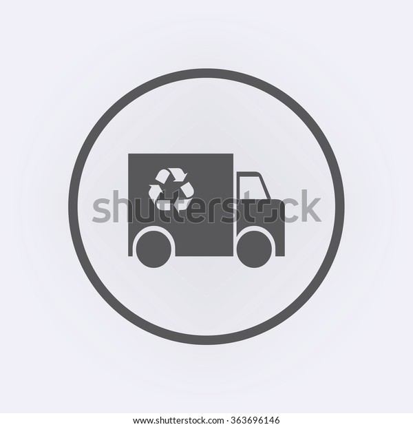 Truck symbol with recycle icon in circle .\
Vector illustration