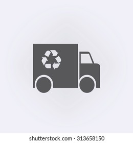Truck symbol with recycle icon . Vector illustration