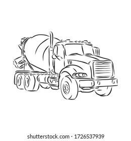 truck symbol, sketch in simple lines. truck vector sketch illustration