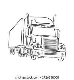 truck symbol, sketch in simple lines. truck vector sketch illustration