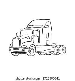 truck symbol, sketch in simple lines. truck vector sketch illustration