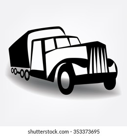 Truck symbol vector. Freight transportation. 