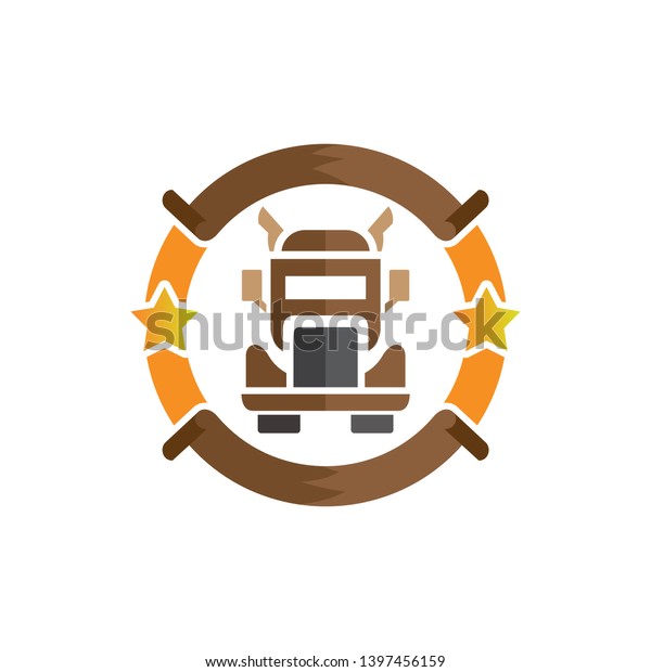 Truck symbol,\
vintage truck, logo\
template