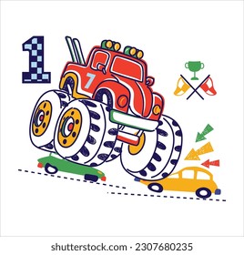 truck t shirt graphic design vector illustration \