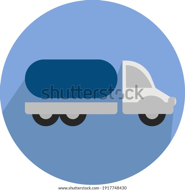 Truck with a tank, illustration, vector on\
white background.