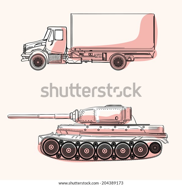Truck and tank\
sketch