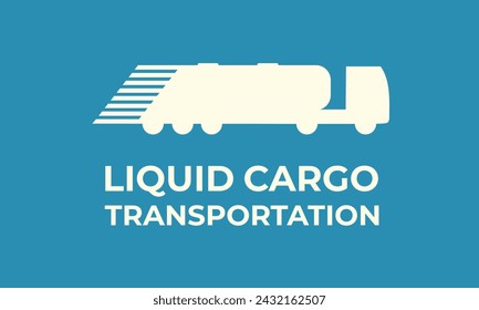 Truck tanker icon. Logo liquid cargo transportation logistic company. Cargo liquid bulk shipping. Trucking industry. Flat vector illustration.