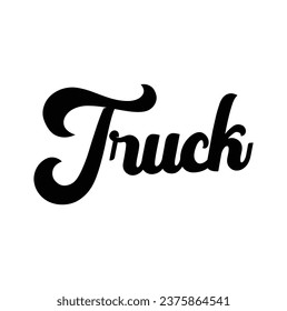 truck text on white background.