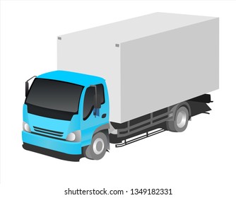 Truck, three-quarter view. Freight transportation. Modern flat vector illustration isolated.