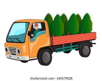 Truck with thuja