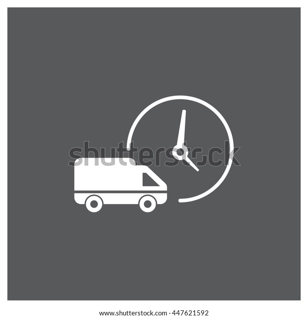 Truck time icon,
vector
