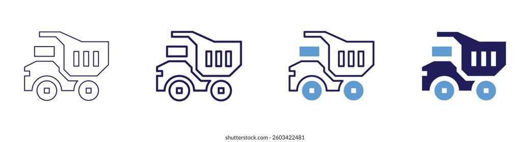 Truck tire repair icon in 4 different styles. Thin Line, Line, Bold Line, Duotone. Duotone style. Editable stroke.