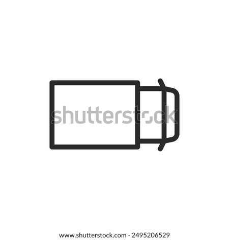 Truck top view, linear style icon. Editable stroke width