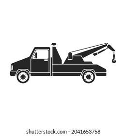 Truck tow vector icon.Black vector icon isolated on white background truck tow.