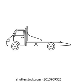 Truck tow vector icon.Outline vector icon isolated on white background truck tow.