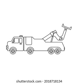 Truck tow vector icon.Outline vector icon isolated on white background truck tow.
