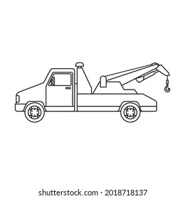Truck tow vector icon.Outline vector icon isolated on white background truck tow.