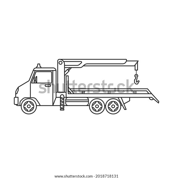 Truck tow vector icon.Outline vector icon
isolated on white background truck
tow.
