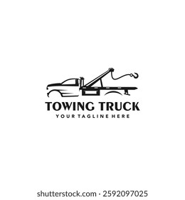 Truck towing company services logo template. Suitable for your design need, logo, illustration, animation, etc.