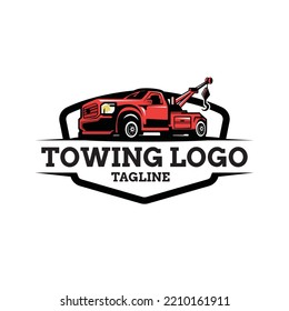 Truck towing logo template. Suitable logo for business related to automotive service business industry