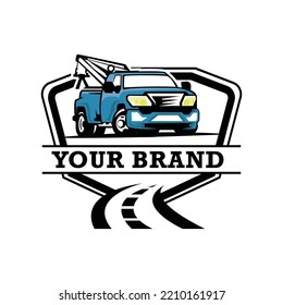 Truck towing logo template. Suitable logo for business related to automotive service business industry