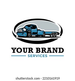 Truck towing logo template. Suitable logo for business related to automotive service business industry