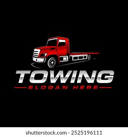 Truck towing logo template. Suitable logo for business related to automotive  template