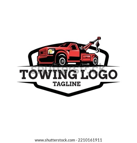 Truck towing logo template. Suitable logo for business related to automotive service business industry