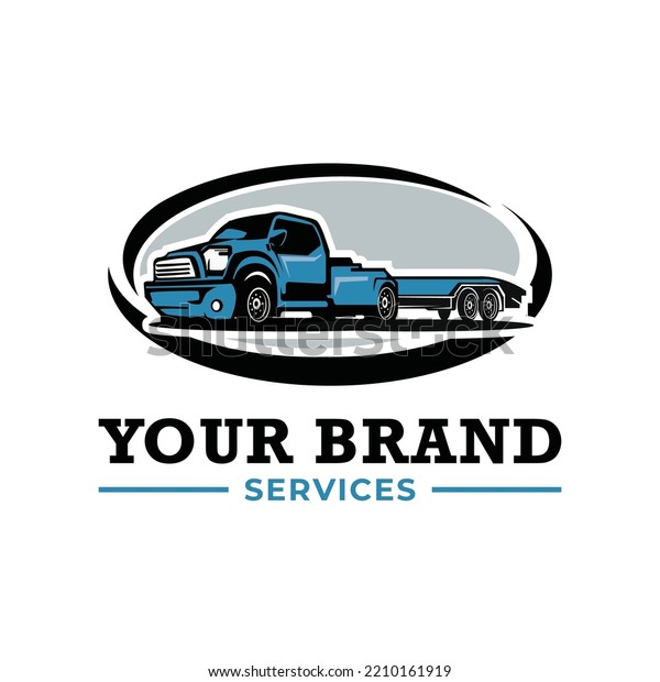 Truck towing logo\
template. Suitable logo for business related to automotive service\
business industry