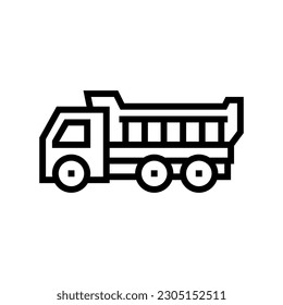 truck toy child baby kid line icon vector. truck toy child baby kid sign. isolated contour symbol black illustration