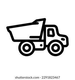 truck toy child line icon vector. truck toy child sign. isolated contour symbol black illustration