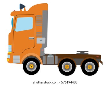 Truck, tractor for hard work. Separate isolated vector image.