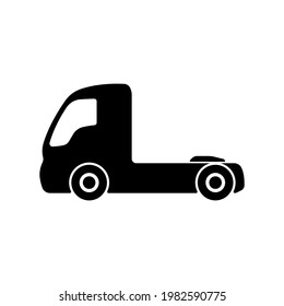 Truck tractor icon. Black silhouette. Side view. Vector simple flat graphic illustration. The isolated object on a white background. Isolate.