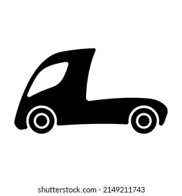 Truck tractor icon. Black silhouette. Side view. Vector simple flat graphic illustration. Isolated object on a white background. Isolate.