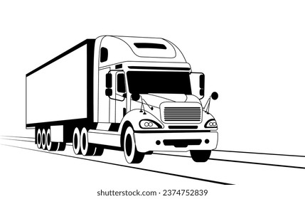Truck tractor with trailer vector illustration