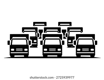 truck traffic jam vector icon on a white background
Vector black icon