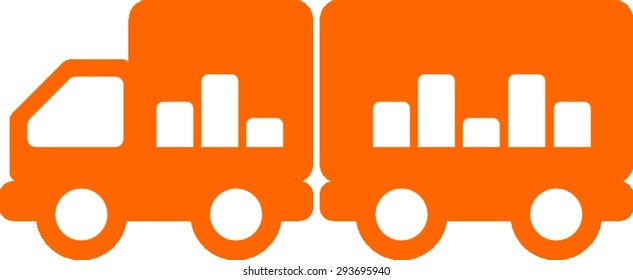 Truck with trail vector icon