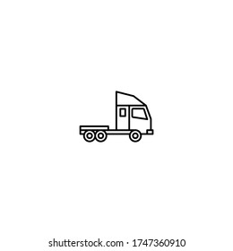 truck trailer bobtail icon vector on white background