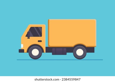 truck with trailer, cargo flat delivery truck isolated vector illustration