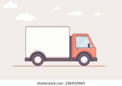 truck with a trailer, delivery van, truck illustration