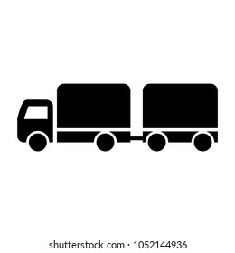 Truck with trailer, double trailer
