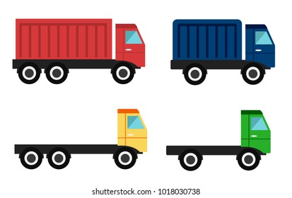Truck with trailer flat. Vector illustration EPS10