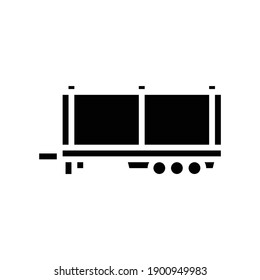vector de icono de glifo de remolque de camión. señal del remolque del camión. símbolo de contorno aislado ilustración negra
