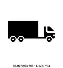 Truck trailer icon on isolated background with glyph style, Truck trailer vector illustration