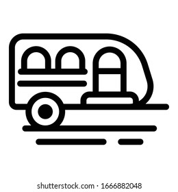 Truck trailer icon. Outline truck trailer vector icon for web design isolated on white background