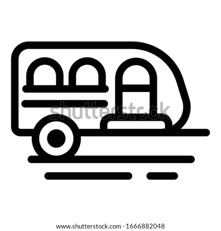 Truck trailer icon. Outline truck trailer vector icon for web design isolated on white background