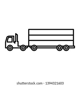 Truck With Trailer Icon Vector