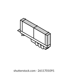 truck trailer isometric icon vector. truck trailer sign. isolated symbol illustration