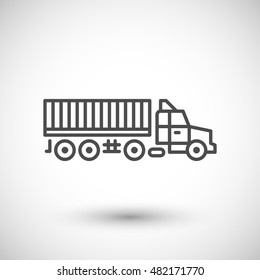 Truck trailer line icon