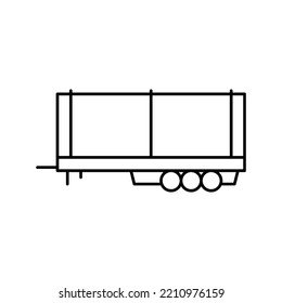 Truck Trailer Line Icon Vector. Truck Trailer Sign. Isolated Contour Symbol Black Illustration